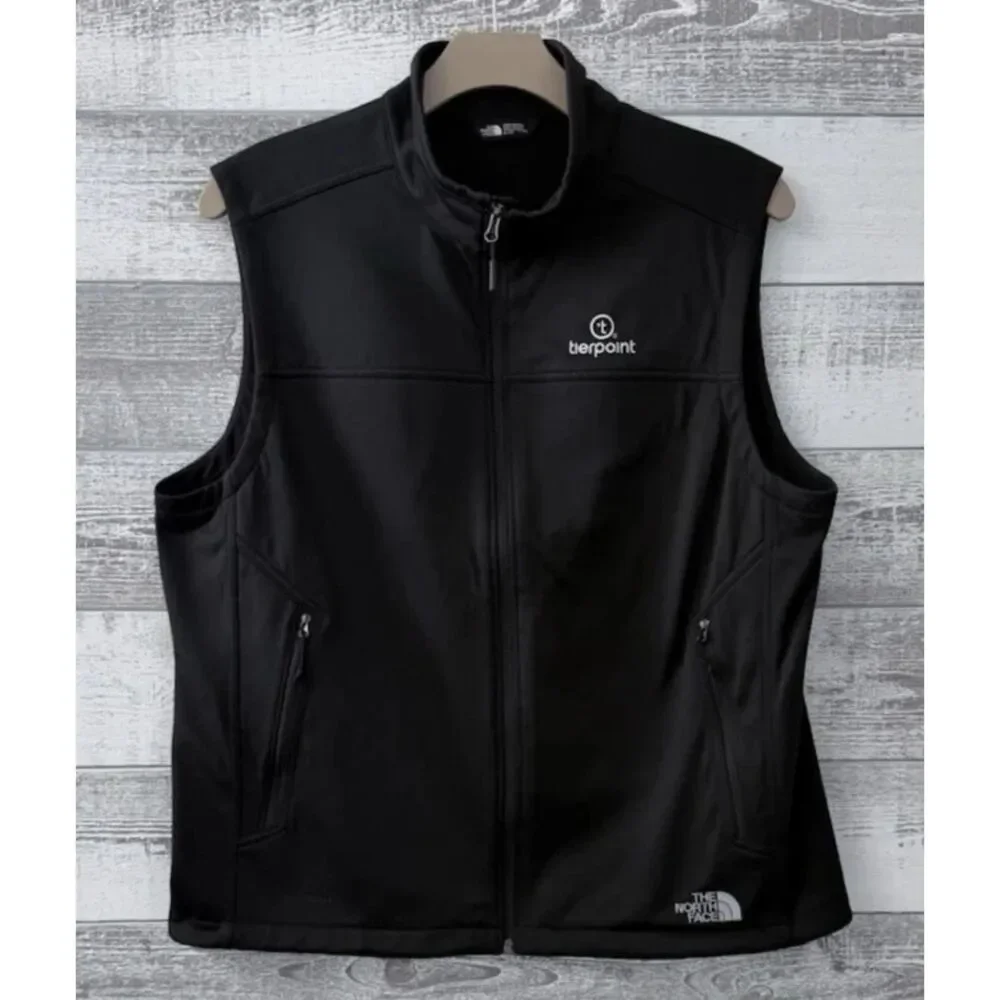 The North Face WindWall Vest Men's XL Black Full Zip Jacket Tierpoint Logo